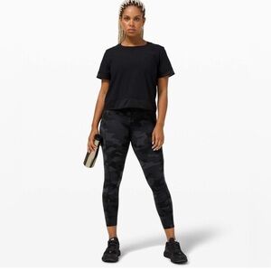 Lululemon Fast and Free 25”, Black Camo, Size 12